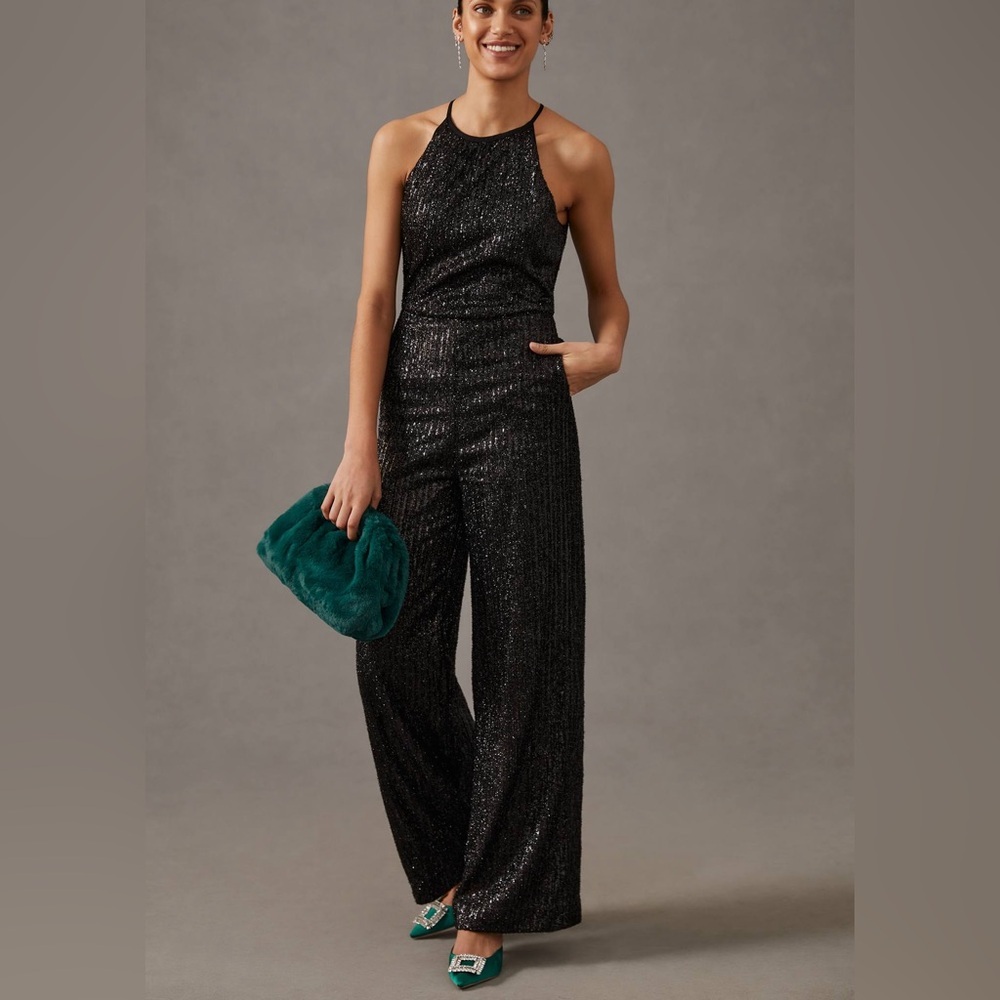 Maeve by Anthropologie Sequin Disco Jumpsuit